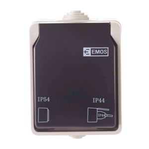 PRIZA SIMPLA PT CU CAPAC 250V 16A IP44 A1396 EMOS