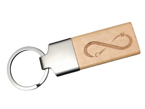 Breloc lemn si metal personalizat