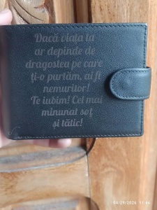 Portofel piele naturala, Daca viata - Portofel cu DEFECT
