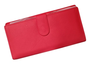 Portofel personalizat din piele naturala, culoare rosie, personalizat cu poza si text - Hassion a05 - Img 2