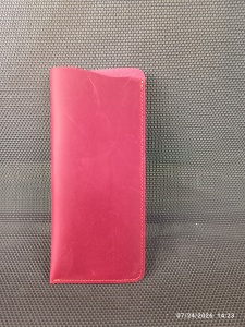 Toc ochelari din piele naturala - culoare rosu - Img 2