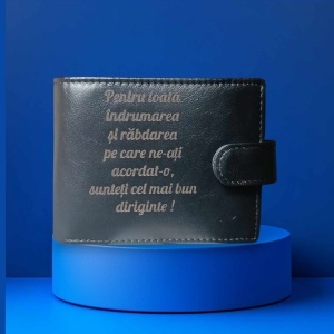 Portofel barbati TITA, 207, piele naturala, cu text Diriginte