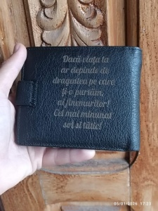 Hassion - Portofel personalizat, cu text, daca viata, gravat pe spate - Img 2