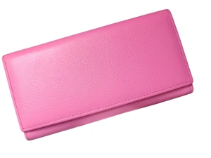 Portofel personalizat din piele naturala, culoare roz, personalizat cu poza si text - Hassion a05 - Img 4