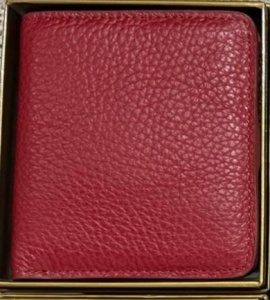 Portofel personalizat din piele naturala, model de dama. Rosu