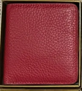 Portofel personalizat din piele naturala, model de dama. Rosu