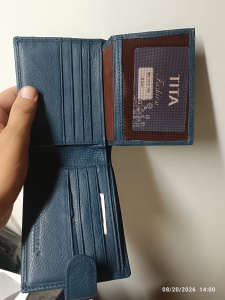 Portofel personalizat cu text daca viata, culoare albastra - Img 3
