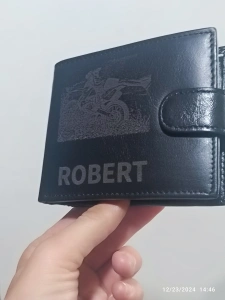 TITA - Portofel personalizat piele naturala negru, cu poza si nume - Img 2