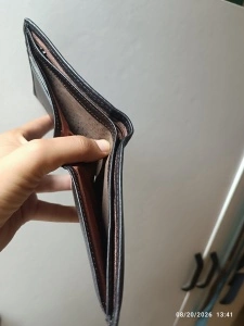 Portofel piele naturala, slim, culoare maro inchis personalizat cu poza si text - Img 3