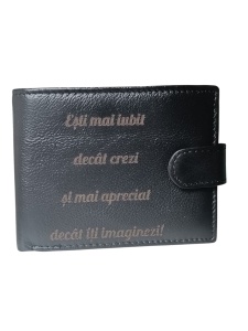 Tita - Portofel personalizat din piele naturala, Esti mai iubit decat crezi