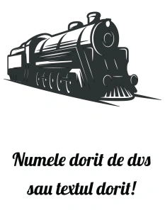 TITA - Portofel personalizat piele naturala negru, locomotiva + text - 207