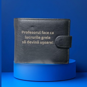 Portofel barbati TITA, , piele naturala, cu text profesorul