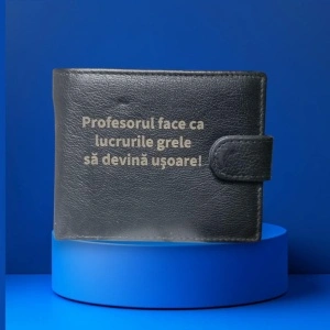 Portofel barbati TITA, , piele naturala, cu text profesorul