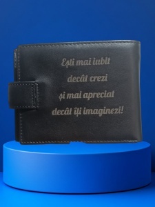 Portofel negru cu text - esti mai iubit si apreciat - 207