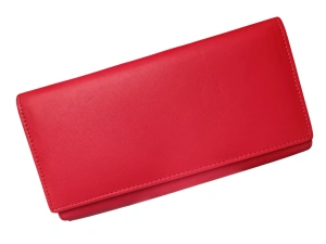 Portofel personalizat din piele naturala, culoare rosie, personalizat cu poza si text - Hassion a05