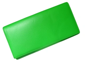 Portofel personalizat din piele naturala, culoare verde deschis, personalizat cu poza si text - Hassion a05