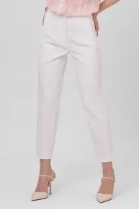 Pantaloni ivory cu talie înaltă și croială conică - Img 2
