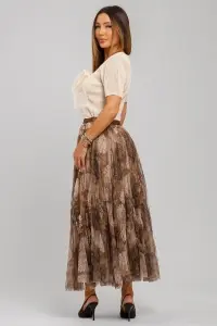 Bluză ivory din tricot reiat cu fundiță - Img 4