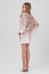 Compleu vaporos cu imprimeu floral și pantaloni scurți - Img 4