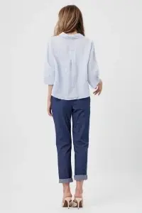 Pantaloni bleumarin din denim cu eșarfă - Img 3