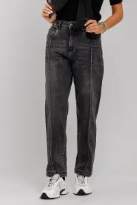 Blugi skater fit negri cu efect prespălat