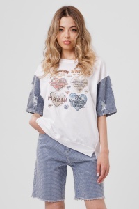Pantaloni scurți din denim cu strasuri