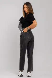 Blugi skater fit negri cu efect prespălat - Img 5