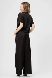 Compleu negru cu top înnodat și pantaloni largi - Img 2