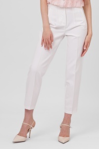 Pantaloni ivory cu talie înaltă și croială conică