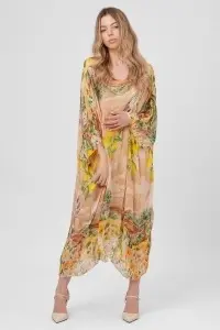 Rochie maxi bej cu imprimeu mediteraneean - Img 2