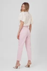 Pantaloni roz cu talie înaltă și croială conică - Img 3