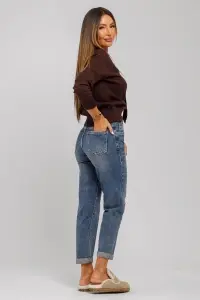 Pulover mov prună din viscoză cu guler accesorizat și cravată detașabilă - Img 4