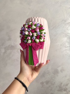 Vază „Pink Elegance”- 21 cm - Img 3