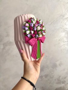 Vază „Pink Elegance”- 21 cm - Img 2