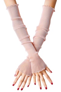 Acoperitori pentru maini tip manusi, model semitransparent si delicat, fara degete si fara prindere, tematica cute and soft, marime universala, roz
