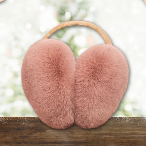 Acoperitori pentru urechi, protectie impotriva frigului, model casti care se poarta pe spatele capului, tematica fluffy and warm, unisex, marime universala, roz inchis - Img 3