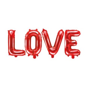 Balon iubire, decor „Love“, 81 cm, rosu