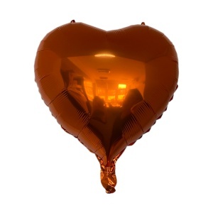 Balon iubire, decor inima, 45 cm, portocaliu