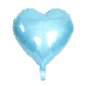 Balon iubire, decor inima, 45 cm, turcoaz deschis