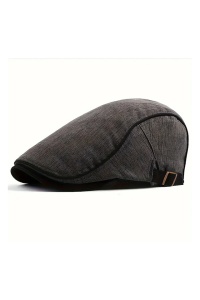 Bereta barbati, cozoroc curbat acoperit, prindere reglabila, model cool calduros, tematica modern classic style, marime universala, gri inchis