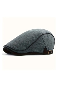 Bereta barbati, cozoroc curbat acoperit, prindere reglabila, model cool calduros, tematica modern classic style, marime universala, gri albastru
