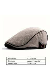 Bereta barbati, cozoroc curbat acoperit, prindere reglabila, model cool calduros, tematica modern classic style, marime universala, maro - Img 3