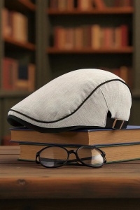 Bereta barbati, cozoroc curbat acoperit, prindere reglabila, model cool calduros, tematica modern classic style, marime universala, bej - Img 2