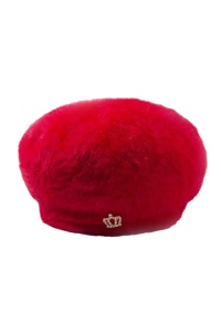 Bereta dama, model calduros captusit la interior, accesoriu delicat, tematica winter queen, marime universala, rosie