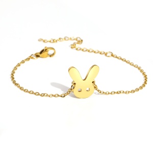 Bratara dama, model naughty bunny, pandantiv iepuras simpatic, reglabila, aurie