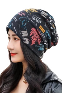 Caciula dama, model bandana multifunctionala dubla, decupata pe ambele parti, tematica feel cool, marime universala, neagra