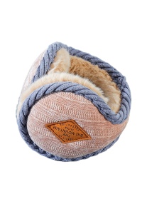 Casti de protectie impotriva frigului si a vantului pentru barbati, moi si calduroase, model soft and fluffy care se poarta pe spatele capului, pliabile, marime universala, crem