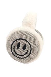 Casti de protectie impotriva frigului si a vantului pentru barbati, model pliabil cool, moale si calduros, tematica happy winter smile, marime universala, crem