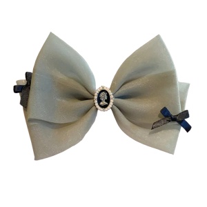 Clama de par, model vintage, accesorizata cu funda eleganta si detaliu retro, verde