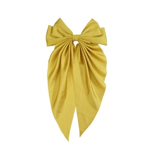 Clama de par tip ac, model cu funda ampla eleganta ponytail, mustar